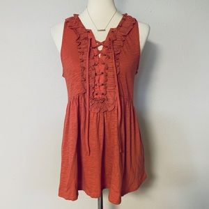 🌻 BOGO FREE 🌻 Deletta Coral Tie Up Blouse